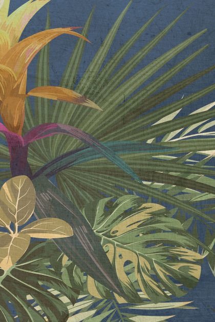 Bouquet Tropicale Pannello blu
